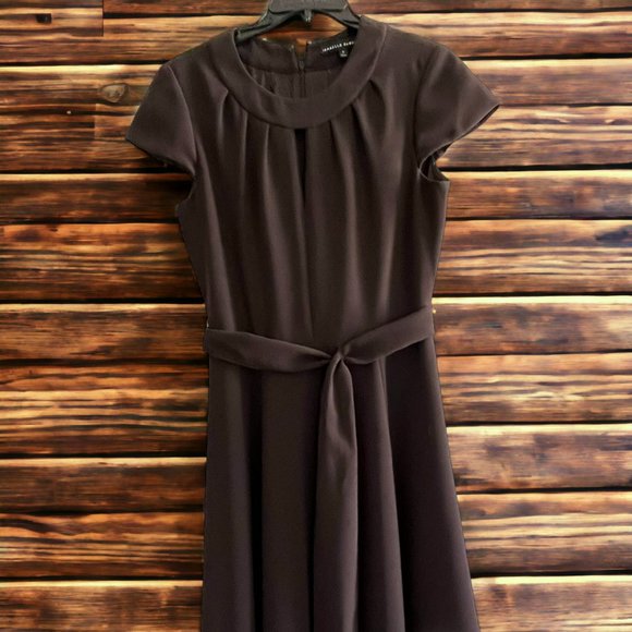 ISABELLA DEMARCO Deep Brown‎ Belted Dress Size 6 - Picture 1 of 12